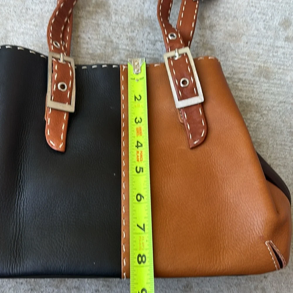 Lavive Leather Black and Brown Shoulder Bag